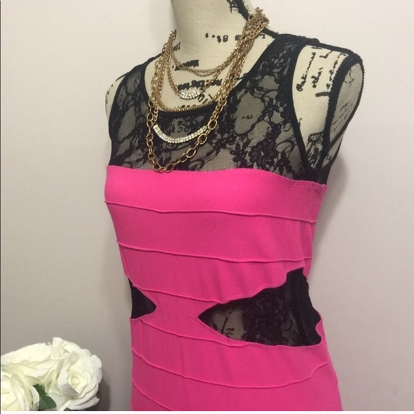 Bebe Hot Pink Bodycon - Picture 1 of 3